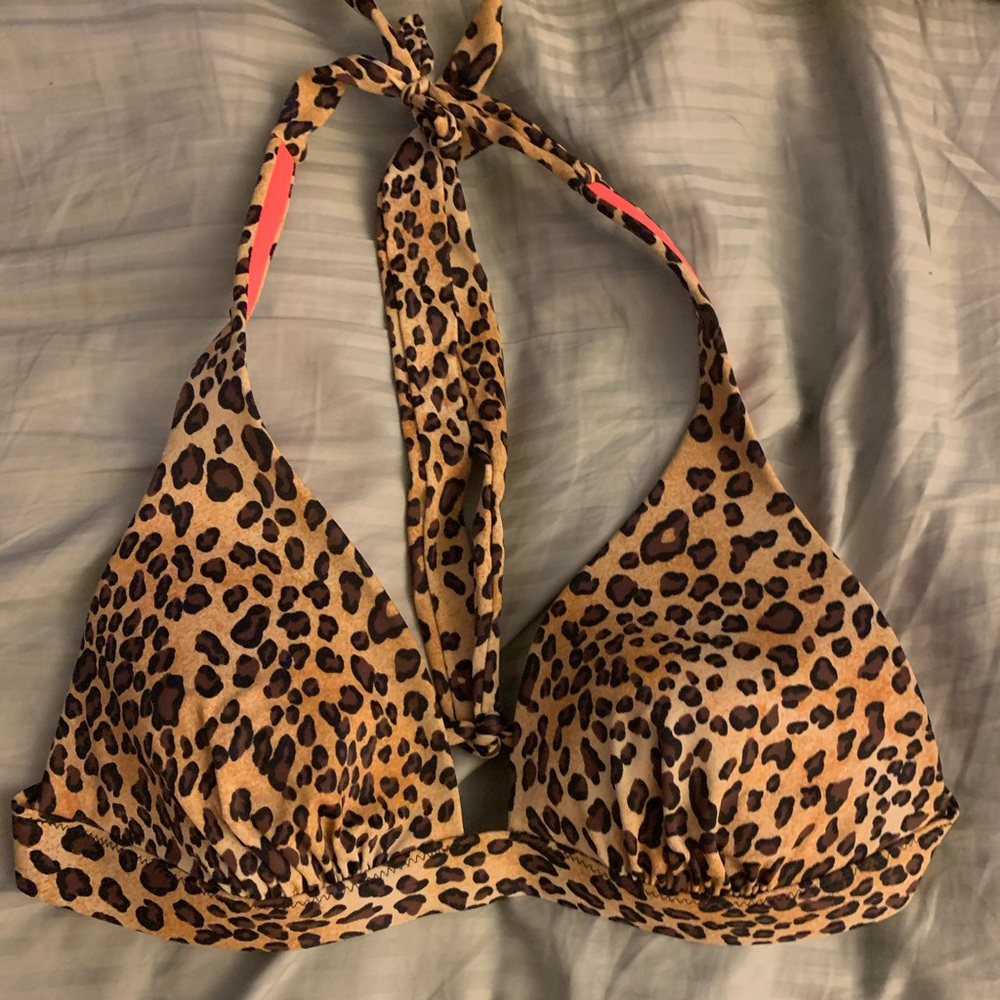 Leopard bikini top halter